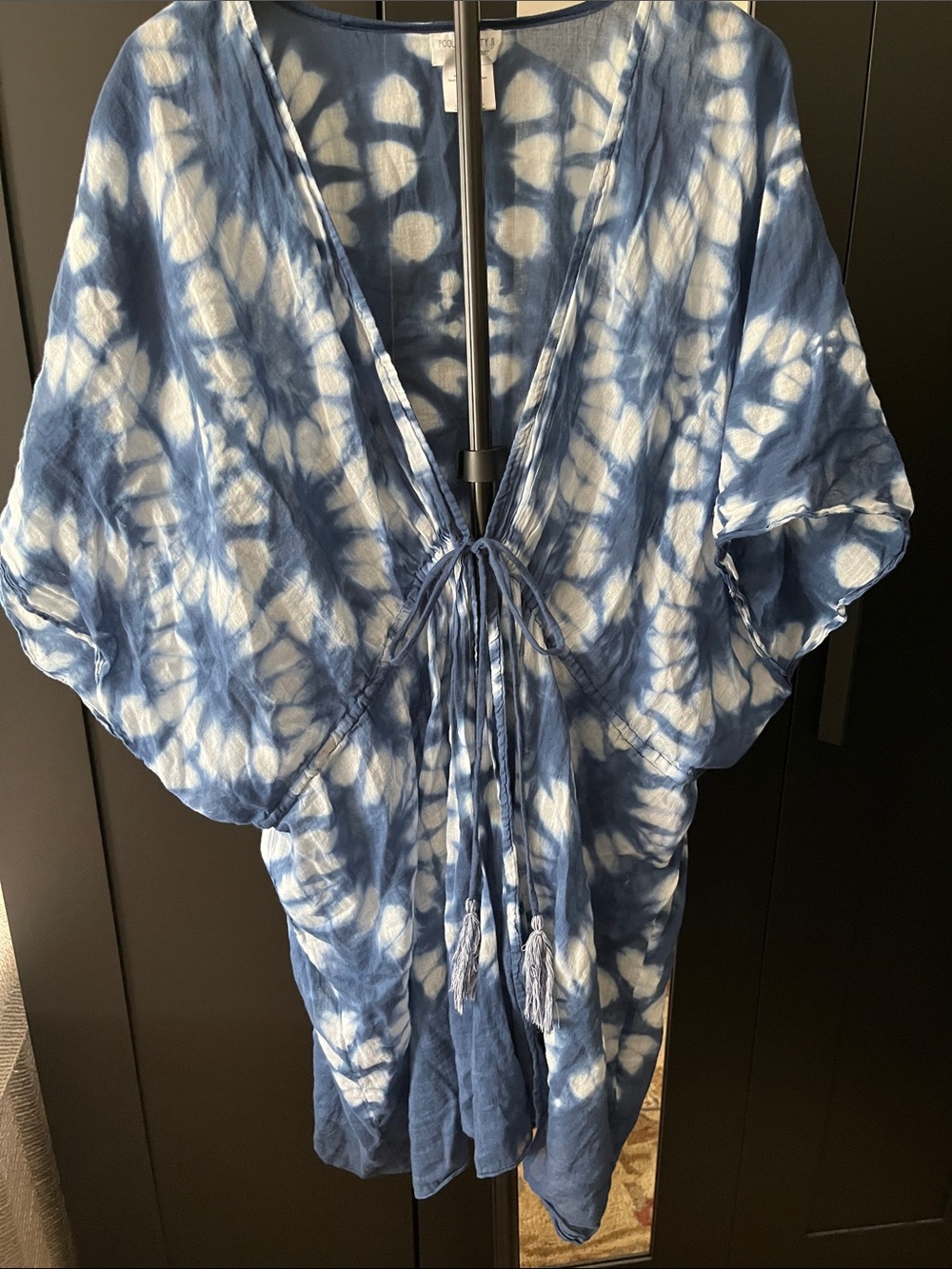 Subtle Luxury Blue and White Tie-Dye Cover-Up